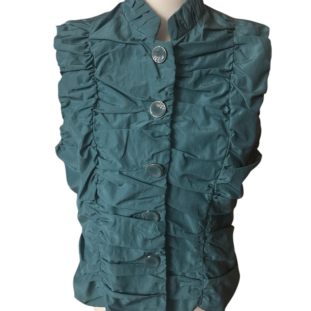 Teal Ruffled Women's Jacket